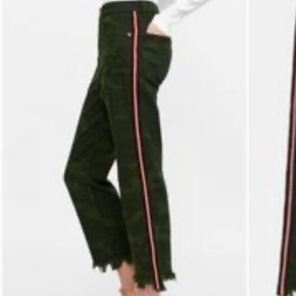 Zara Camouflage Straight Leg Jeans with Red Stripe - Picture 2 of 11